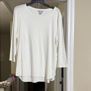 Tommy Bahama Women's Cream 3/4 Sleeve Top